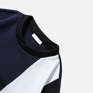 Sudadera de punto oversize para hombre con cuello redondo, bloques de color y patchwork, de algodón, informal, de manga regular, para otoño - Product Image 5