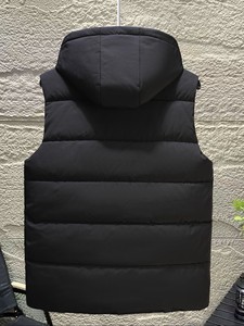 Chaleco Acolchado Reversible con Capucha para Hombre, Sin Mangas, Color Sólido, Cortavientos, Informal, Ropa de Invierno, Corte Regular, Lona y Poliéster - Product Image 3
