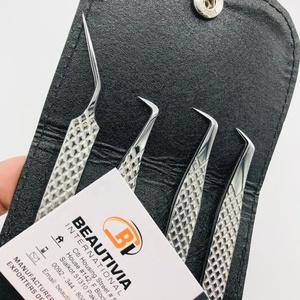 Pinzas de extensión de pestañas de acero inoxidable con LOGOTIPO personalizado de etiqueta privada, acabado de pulido de espejo plateado, volumen de bota puntiaguda/aislamiento - Product Image 6