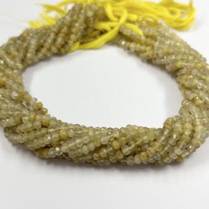 Cuentas Rondelle facetadas de Cuarzo rutilado dorado Natural de 4mm, collar de moda, pulsera, compra en línea al mejor precio de fábrica al por mayor - Product Image 2