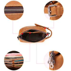 Handmade Toiletry Bag <b>Men</b> Travel Cosmetic <b>Pouch</b> Genuine Leather Dopp Kit. - Product Image 1