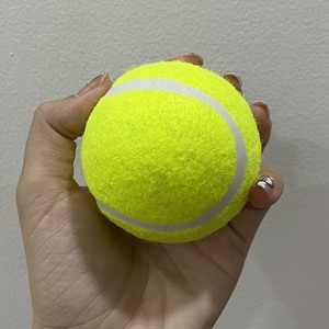 Nuevo producto 2023 precio barato logotipo personalizado Squeaker pelota de tenis de goma para cachorro reducir el estrés con silbato en el interior - Product Image 1