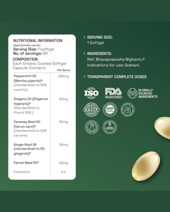 Cápsulas Herbales Naturales IBS Gastro Pro para la Digestión, Alivio de Gases y Hinchazón, Equilibrio del Microbioma Intestinal y Bienestar - Product Image 6