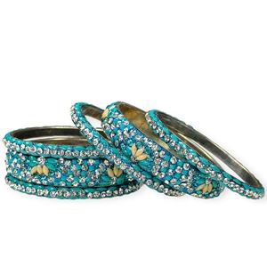 Elegantes Brazaletes de Perlas Azules Metálicas Brillantes de Moda, Ideales para Bodas y Fiestas, Precio al por Mayor Premium - Product Image 3