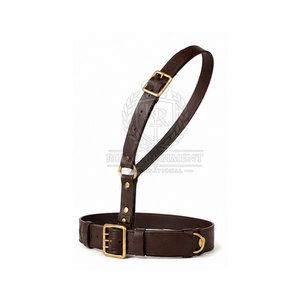 Ceinture Sam Browne en cuir classique avec sangle de taille réglable et détails décoratifs pour tenues formelles et événements - Product Image 2