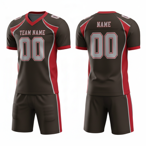 Ensemble de maillot et short de football américain personnalisé avec position du logo sur le devant, 100% polyester, antibactérien, séchage rapide, toutes saisons - Product Image 5