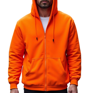 Sweat à capuche coupe décontractée pour homme, logo personnalisé, respirant, manches longues, basiques, en coton mélangé. - Product Image 4