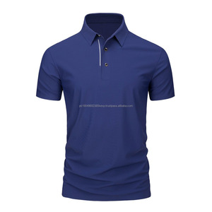 Chemise polo en soie glacée à manches courtes, à séchage rapide, sans couture, à haute élasticité, avec logo personnalisé OEM, broderie et impression - Product Image 1