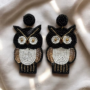Pendientes de Búho Hechos a Mano con Cuentas para Mujer, Pendientes Colgantes de Animales en Blanco y Negro, Joyería Bonita para Fiestas, Regalo - Product Image 1