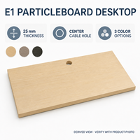 Bureau moderne en panneaux de particules E1 avec finition grain de bois, table d'étude sur mesure pour poste de travail à domicile, prix usine