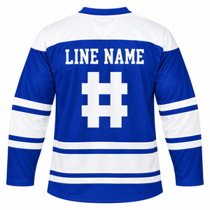 Sigma Chapter Men's <b>Black</b> Royal Blue <b>White</b> Hockey Jersey Long Sleeve V Neck <b>Striped</b> Athletic Shirt Custom Fraternity Sports Team - Product Image 4