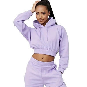 Conjunto de chándal y sudadera con capucha y pantalones de chándal apilados con logotipo personalizado, conjunto de chándal para mujer, conjunto de 2 piezas para mujer, primavera 2025 - Product Image 2