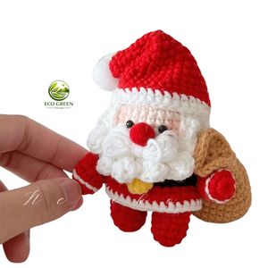 <b>Christmas</b> Tree Crochet Plush Doll Keychain Handmade Santa Claus Snowman Elk Stuffed Holiday <b>Gift</b> Souvenir Toy - Product Image 3