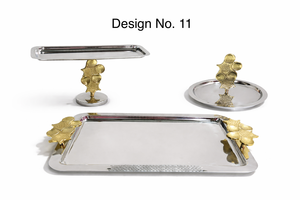 Modern Contemporary Round Stainless Steel Serving Tray Eco-Friendly Party Display Dish for Home Decor - Product Image 2