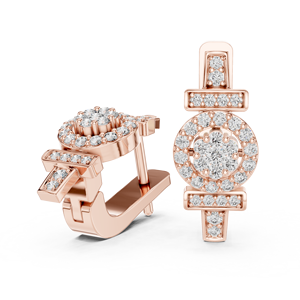 Pendientes de Aro Bali de Plata de Ley 925 Chapados en Oro Rosa de 18K con Circonita, Joyería de Diseño de Moda para Mujer - Product Image 2