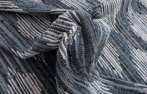 Alfombra de Lana Tejida a Mano en Gris y Marfil con Patrón Abstracto |   Alfombra de Lana Natural de Pelo Corto, Hecha a Mano, Ecológica y Moderna - Product Image 5