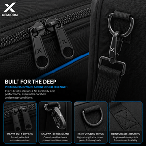 X Sports City Custom <b>Diving</b> Regulator Instrument Waterproof Heavy Duty EVA Nylon Zipper Closure 6-7 Inch Scuba Gear Storage Bag - Product Image 5