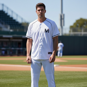 ชุดเบสบอลทีมแบบกำหนดเองได้ พร้อมชื่อและหมายเลขผู้เล่น  ชุดกีฬานุ่มสบายระดับมืออาชีพจากผู้ผลิต - Product Image 6