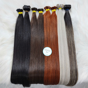 Extensiones de Cabello Virgen Vietnamita Súper Doble Trama con Queratina, I-Tip, Liso, Rubio, con Cinta Adhesiva, Clip-in, Pre-Adheridas, Color Personalizado - Product Image 1