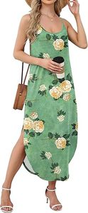 Robe longue d'été pour femmes, robe décontractée à bretelles spaghetti, imprimé tropical, tenue hawaïenne - Product Image 3