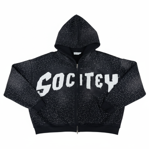 Sudadera con capucha y cremallera de alta resistencia para hombre, con apliques personalizados y logo impreso, estilo streetwear, cómoda. - Product Image 5
