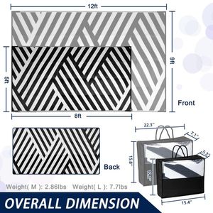 พรมปูพื้นกลางแจ้งแบบกลับด้านได้ ทันสมัย กันน้ำ ทำจากพลาสติกและฟาง สำหรับลานบ้าน รถบ้าน และสวนหลังบ้าน ลดราคาพิเศษสำหรับของตกแต่งกลางแจ้ง - Product Image 2