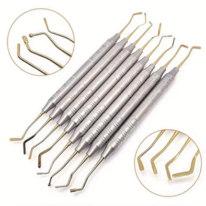 Kit de 8 spatules dentaires en résine composite, avec poignée moletée argentée, ensemble d'instruments manuels certifiés CE - Product Image 4