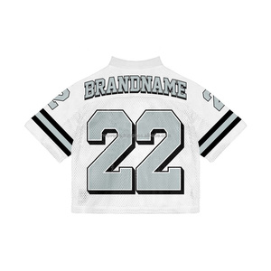 Custom Sublimated Streetwear Soccer Jerseys Football Shirt Embroidery Design Logo Mesh Crop American Team Fans Football Jersey - Product Image 4