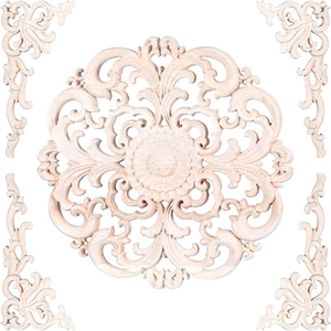 Solid Wood Kitchen Cabinet Decorative Onlays <b>Shadow</b> Carved Flower Shape Custom Color Premium Home Decor - Product Image 5