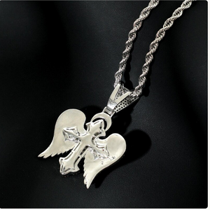 จี้รูปปีกนางฟ้าประดับเพชรโมอิสซาไนต์แบบ Iced Out พร้อมจี้รูปปีก จี้หรูหราขายส่ง - Product Image 4