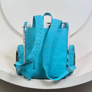 2025 personnalisé cheveux-sur cuir de vachette véritable couche-culotte sac à dos en gros en cuir véritable multi-fonctionnel voyage sac à dos sac - Product Image 5