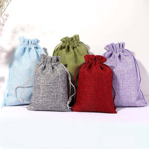 Reusable Small Jute Jewelry <b>Pouch</b> with <b>Drawstring</b> Closure for Elegant Gift Presentation - Product Image 1