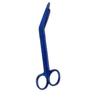 Tijeras Curvas para Vendajes Lister de Grado Médico, Diseño Simple en Color Azul, Utilizadas en Tratamientos Médicos - Product Image 1