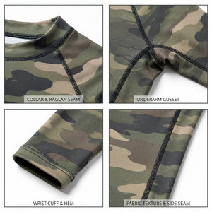 Camiseta de Manga Larga con Estampado de Camuflaje para Mujer, Ajustada, para Yoga y Fitness, de Secado Rápido, Poliéster y Elastano, Camiseta de Compresión - Product Image 6