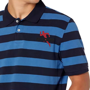 Camiseta Polo Deportiva 2026 para Hombre, Azul Marino a Rayas, Manga Corta, Camisa Casual a Rayas para Hombre - Product Image 4