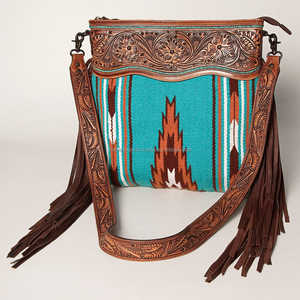 Vintage Boho Style Top Quality Leather Saddle Blanket Crossbody <b>Bag</b> Navajo Style <b>Sling</b> <b>Bag</b> Western Cowgirl <b>Bag</b> Supplier - Product Image 4