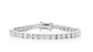 Pulsera de tenis con diamantes de moissanita de forma redonda, plata de ley 925, regalo para bodas y fiestas - Product Image 1