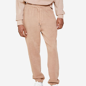 Pantalon de jogging décontracté pour homme en molleton de coton léger à taille élastique, respirant et écologique, effet délavé – Meilleure vente - Product Image 1