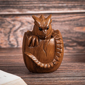 Statue de dragon en bois de luxe sculptée, figurine décorative chinoise en bois, statue de dragon en bois OEM pour les détaillants - Product Image 3