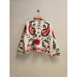 เสื้อแจ็คเก็ตปักลายใบไม้ งานแฮนด์เมด ซูซานี แจ็คเก็ตสั้น มีกระเป๋าข้างสองข้าง สไตล์โบโฮชิค เสื้อแจ็คเก็ตลำลองสำหรับผู้หญิง - Product Image 5