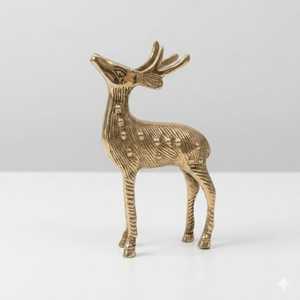 Juego de 2 Figuras de Ciervo Hechas a Mano en Latón, Esculturas de Animales Tradicionales para Decoración de Mesa de Habitación Infantil - Product Image 4