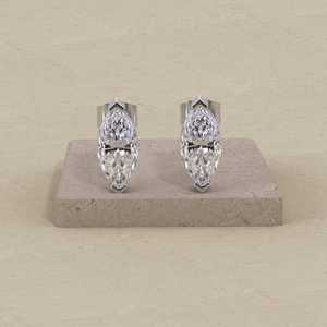 Moissanite 2CT Marquise Cut <b>Stud</b> Modern Earrings Rhodium Plated with 925 <b>Silver</b> for Women's Charm Promise Gift For Party Gift - Product Image 5