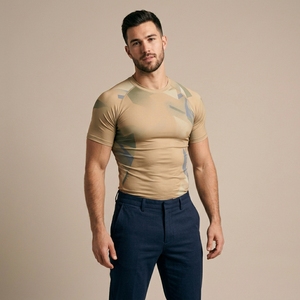 Custom Half Sleeve Compression Shirt for Men Sports Training Gym Workout Quick Dry Athletic Performance Top - Product Image 5