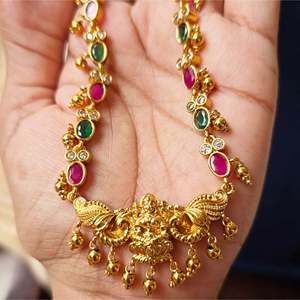 Fine Pendant <b>Necklace</b> Traditional Kemp Lakshmi Pendant Short <b>Necklace</b> - Product Image 1