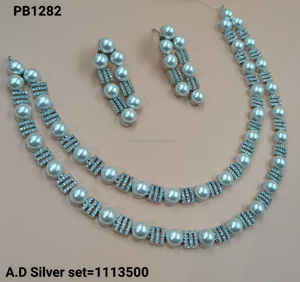 Ensemble de bijoux de mariée en diamant américain classique Collier et boucles d'oreilles en deux pièces pour mariage Style classique à la mode - Product Image 2