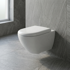 Modern Round Wall Hung Toilet <b>Ceramic</b> WC <b>Pan</b> Tornado Flush P-Trap S-Trap Bathroom Sanitary Ware Set - Product Image 6