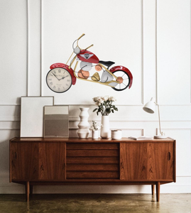 Den Art Modern Quartz Metal Bike Desk <b>Clock</b> | Customized Bullet Shape Design | Desk Decor - Product Image 1
