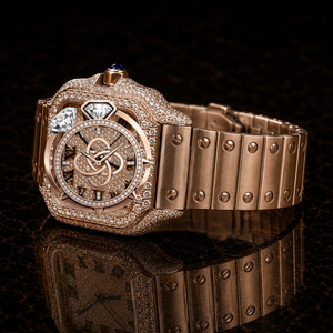 Montre en diamant moissanite de haute qualité pour hommes, entièrement sertie de pierres VVS - Product Image 3
