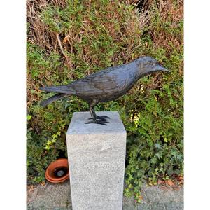 Sculpture de corbeau en métal décorative vintage, finition bronze, pour fournitures de jardin, statue de corbeau décorative faite à la main, à vendre - Product Image 3