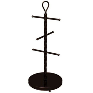 Rustic Iron Metal Mug Holder Stand With Curved Hooks For Kitchen Countertop Dining Table Mugs <b>Storage</b> Stand On Sale - Product Image 3